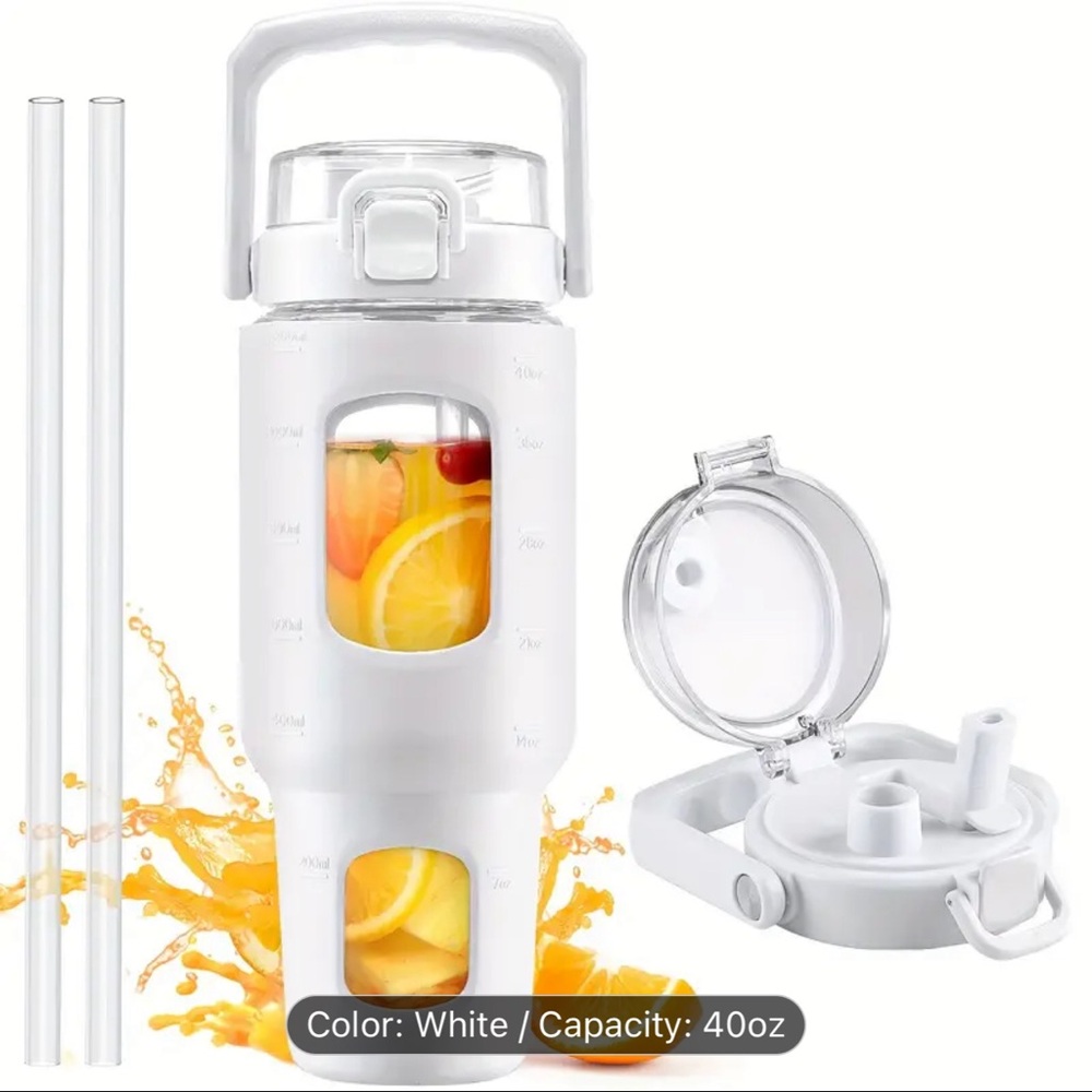 40oz Glass Water Tumbler with Silicone Case
